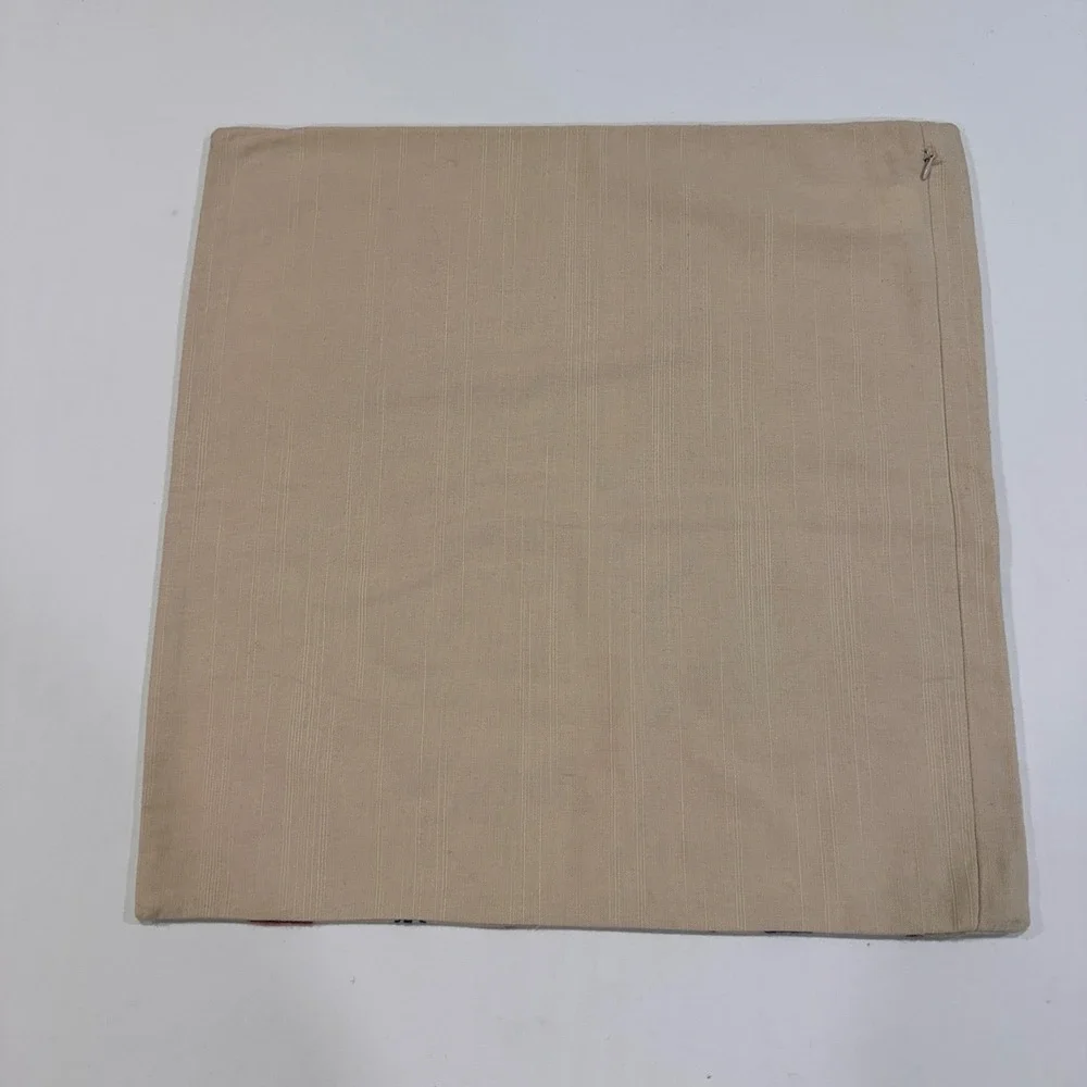Pottery Barn Floral Crewel Embroidered Pillow Cover 20x20 Beige Multi Boho Decor